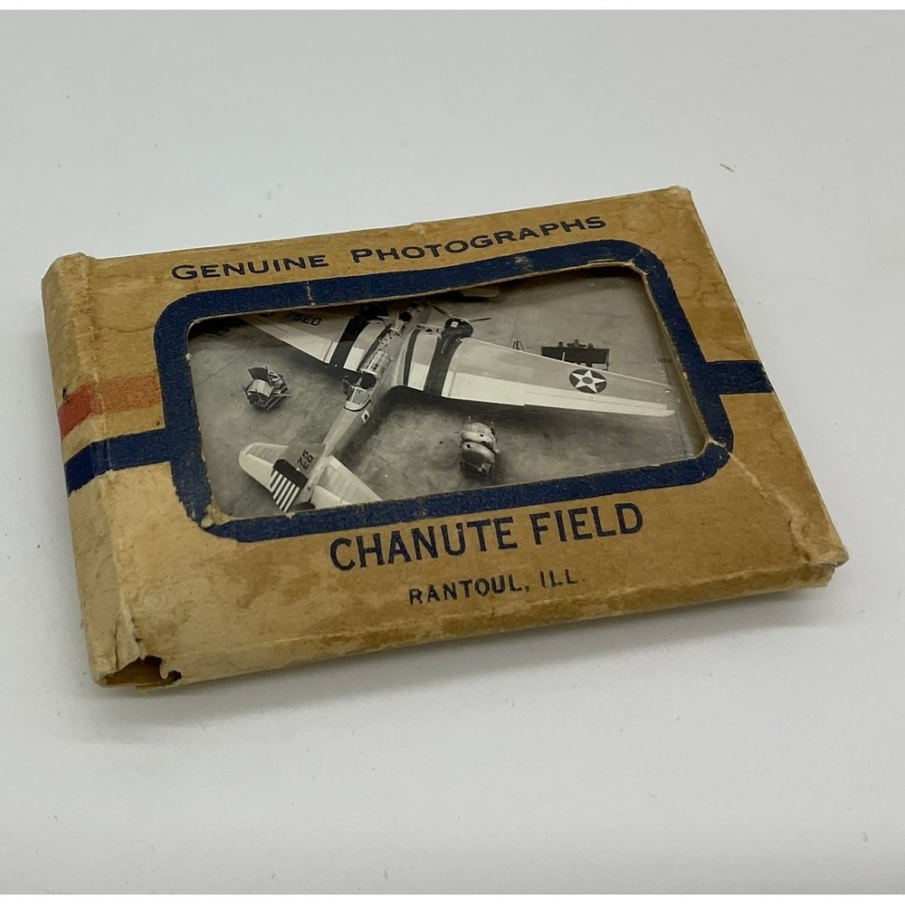 Chanute Field Rantoul ILL Vintage Souvenir Photo Booklet Tan Military Aviation